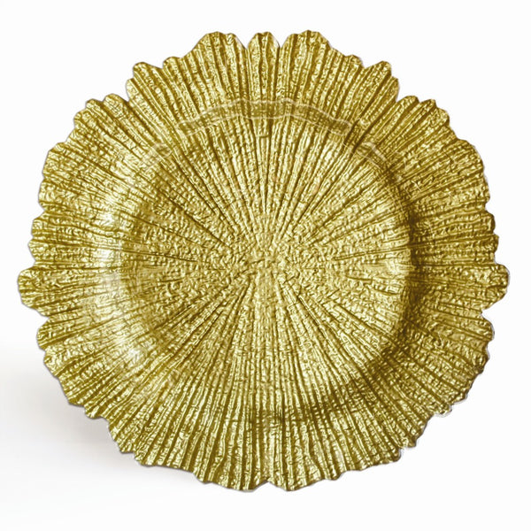 Gold or Silver Glass Reef Charger: Gold