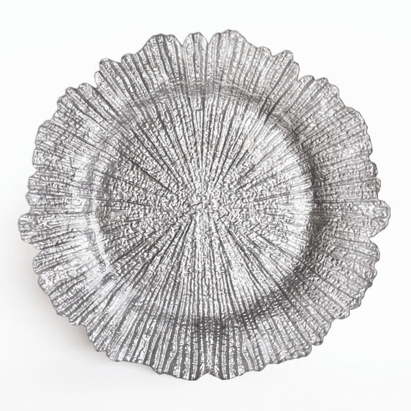 Gold or Silver Glass Reef Charger: Gold
