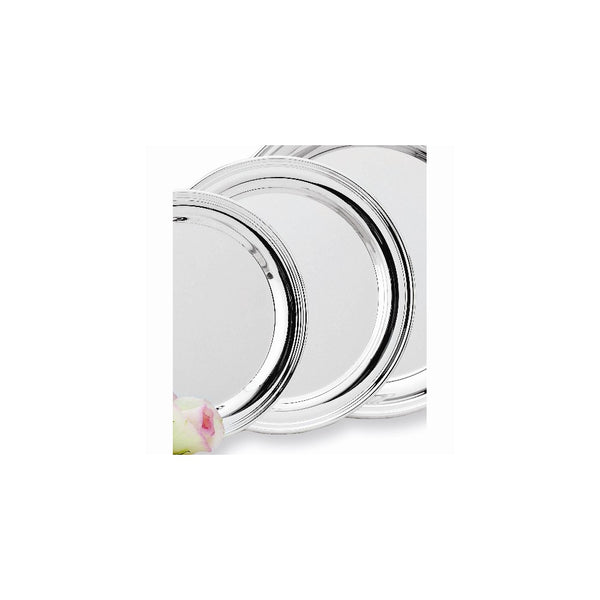 Nickel-plated Round Tray - Engravable Personalized Gift Item: 12 Inch