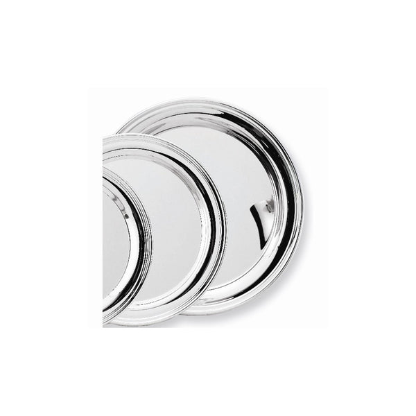 Nickel-plated Round Tray - Engravable Personalized Gift Item: 12 Inch